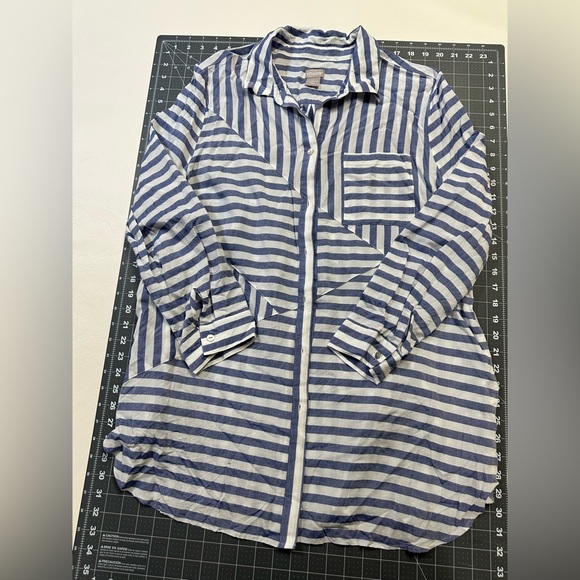 Chico’s crazy stripe button up top. - Picture 4 of 6